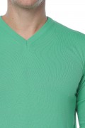 Pulover barbatesc ,Cashmere, Giovane Ricco, in anchior, cu lana merinos si casmir, Verde Deschis